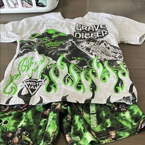 Monster Jam Grave Digger T-Shirt and Shorts Set